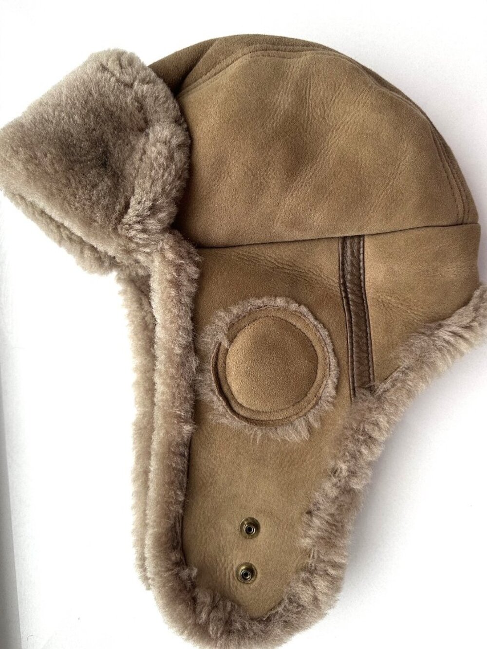 Recycled natural sheepskin chapka